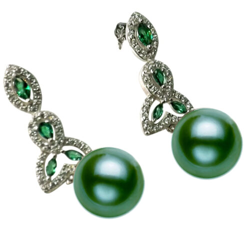 925 Sterling Silver Jade Pearl Earring