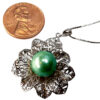 Large 925 Sterling Silver Tahitian Green Pearl Pendant