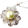 Large 925 Sterling Silver White Pearl Pendant
