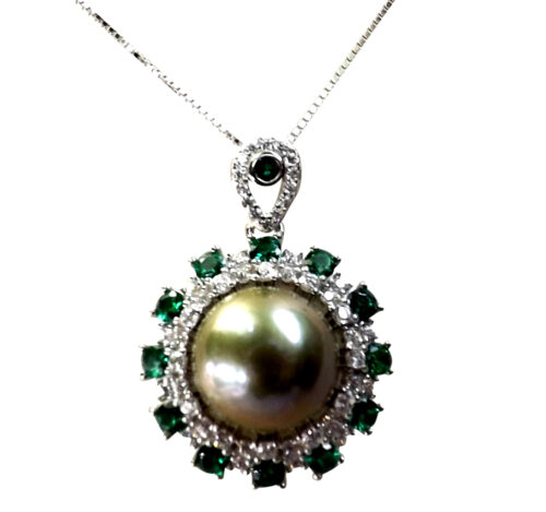 sterling silver sun flower shaped pearl pendant