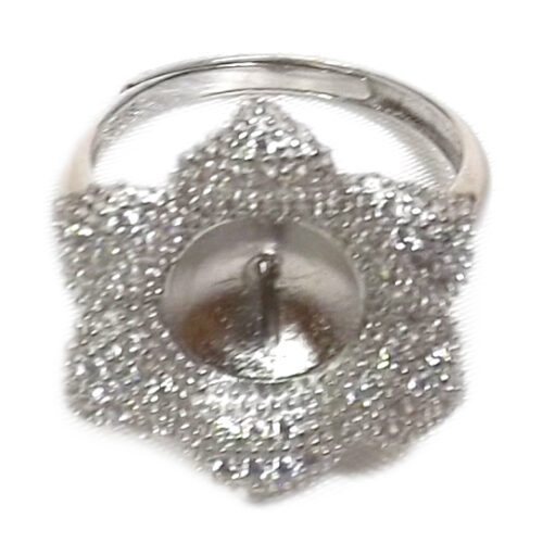 Large Flower 925 Sterling Silver Ring Setting