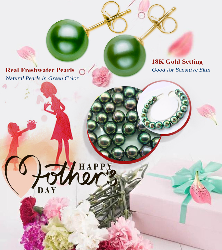 mother's day pearl earrings in 18k gold