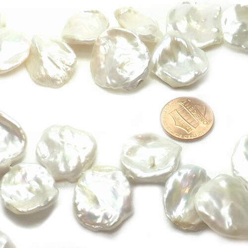Huge 18x22mm white flower petal pearls