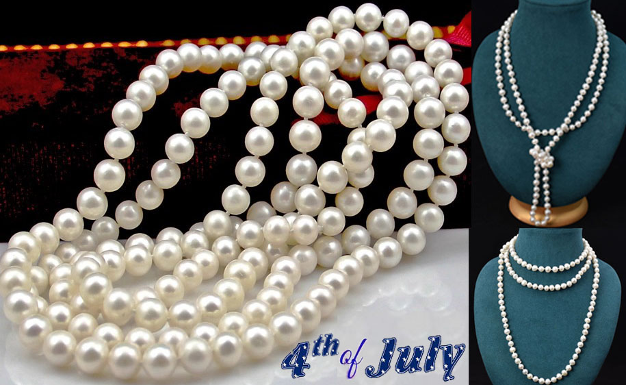 Claspless 6-7mm Round Pearl Necklace 50 Inch Long Black, White All Colors Versatile 10-11mm Baroque Pearl Necklace with a Silver Clasp 59inches