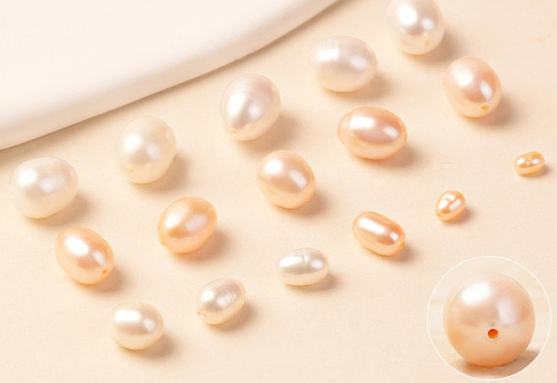 loose drop or rice shaped pearls at all sizes