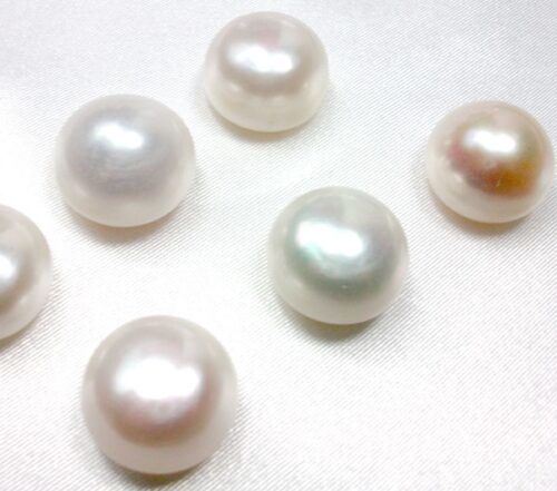 16-17mm Huge Button Pearls High Quality Half-Drilled White Pearls
