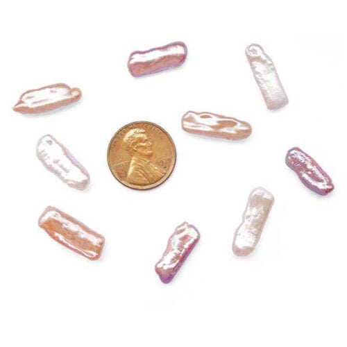 Loose Biwa Pearls in White Pink and Mauve