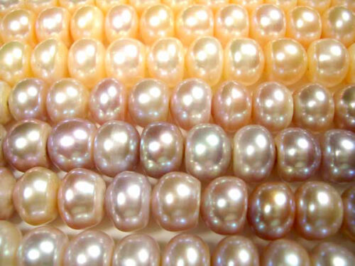 9-10mm Pink and Mauve Button Pearl Strand