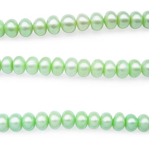 Light Green Large 10-11mm Button Pearl Strand