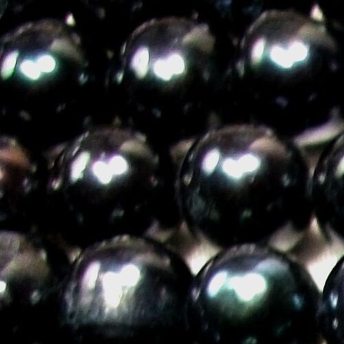 Large 11-12mm Black Semi-Round Pearl Strands