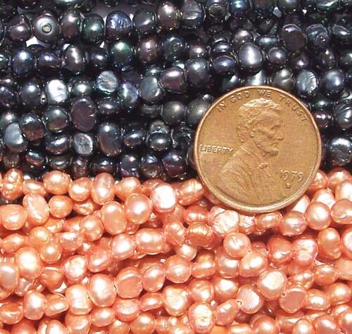 Multi-Black and Mauve 3-4mm Baroque Pearl Strands