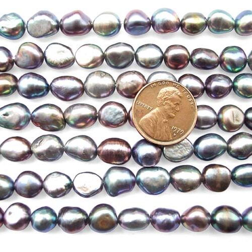 Black 8-9mm AA+ Baroque Pearl Strands