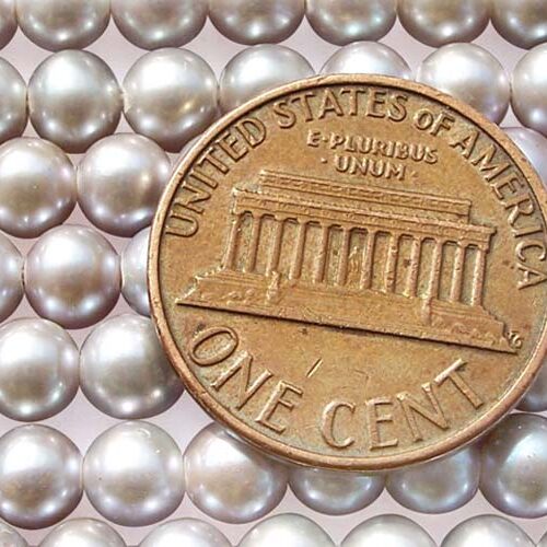 4-5mm Grey Colored Round Pearl Strand