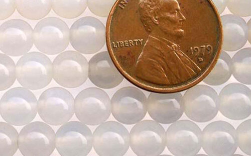 White 6mm Round Agate Beads on Temporary Strand