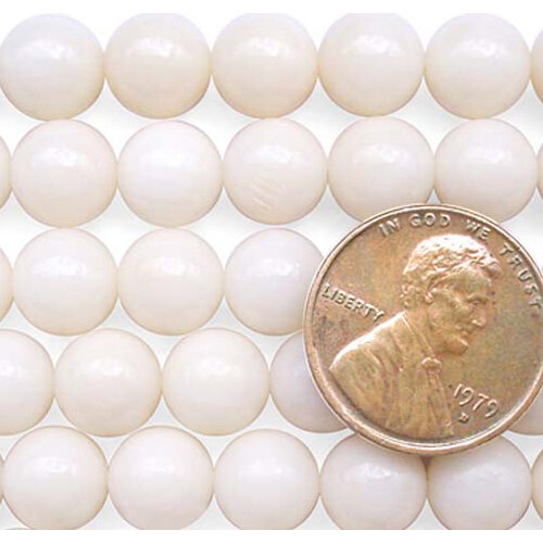 8-9mm Red Round Coral Beads on Temporary Strand