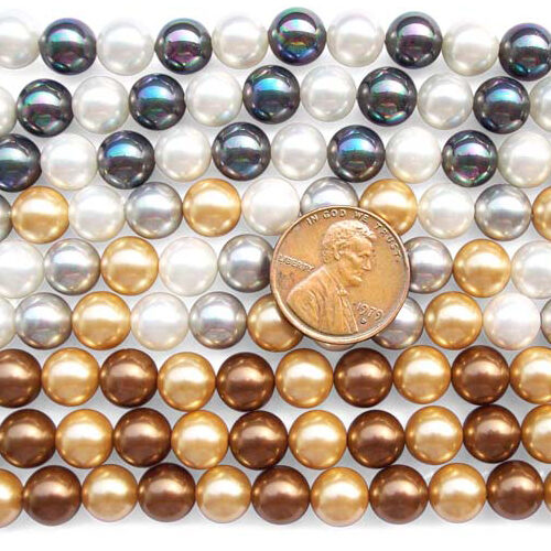 8mm Multi-Colored Southsea Shell Pearl Strands