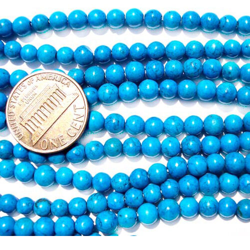 4-5mm Stabilized Chinese Turquoise Beads on Temporary Strand