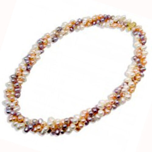 3 Strand Pearl Necklace 22in Long, 14kYG