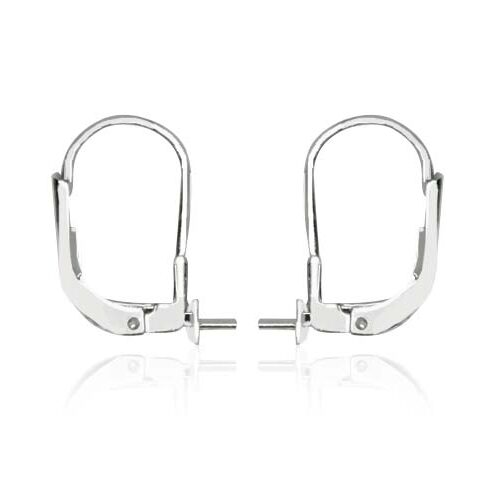 925 Sterling Silver Leverback Earring Setting, 4mm Disc with 4mm Peg