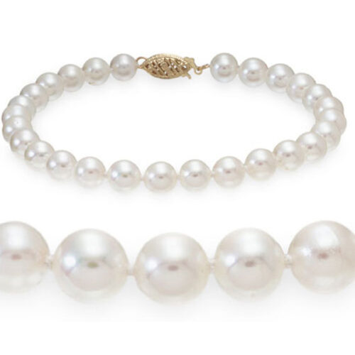 6-7mm 14k yellow gold pearl bracelet