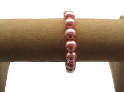 Mauve 12mm or 14mm SSS Pearl Silver Bracelet in 925 SS