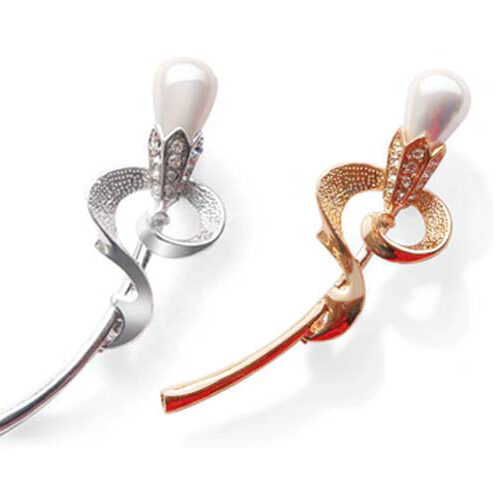 10x14mm Drop Shaped Southsea Shell Pearl Brooch with 18k White or Yellow Gold Overlay