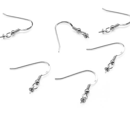 925 Sterling Silver French Hook Dangling Earrings Setting