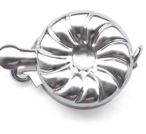 925 Sterling Silver Single Row Round Shaped Clasp