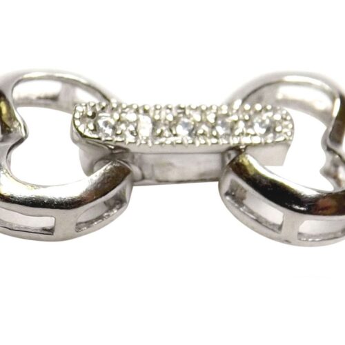 Pearl Diamond Accent Clasp 925 Silver