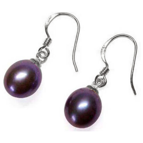 925 silver dangling drop pearl earrings