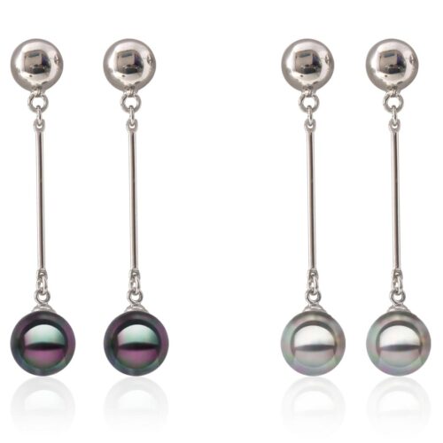 Gray or Black 10mm Southsea Shell 925 Silver Pearl Earrings