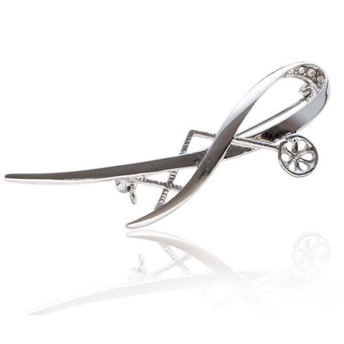 Pearl Brooch Setting in Crossover Design 18K Gold Overlay