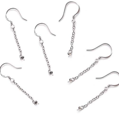925 Sterling Silver Long Dangling Earrings Setting