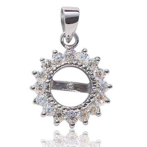 925 Sterling Silver Pendant Setting in Sunflower Design