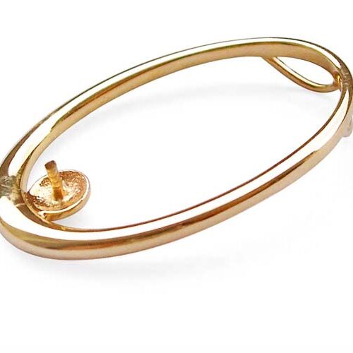 14K Solid Yellow Gold Loop Pendant Setting