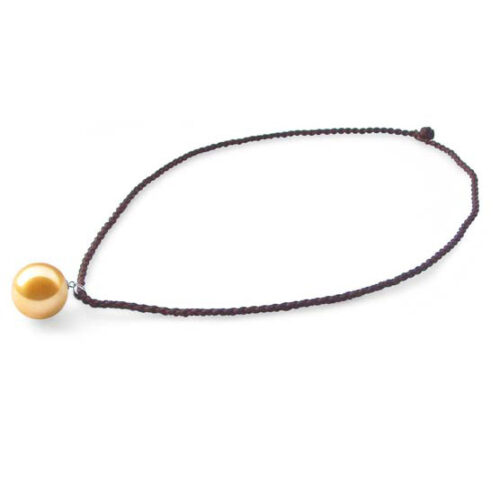 16mm South Sea Shell Pearl Pendant with silk Cord