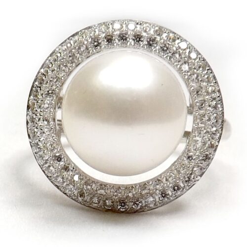 925 Sterling Silver 10-10.5mm Pearl Ring