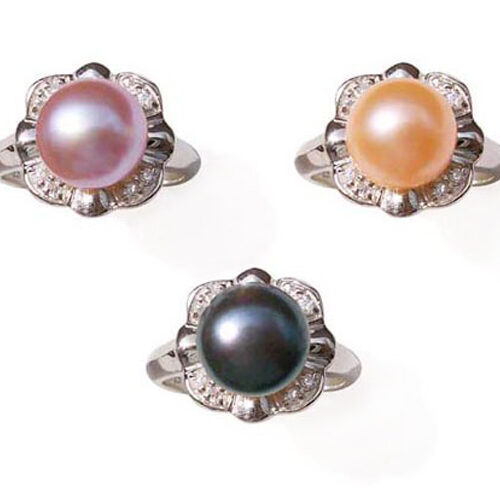 Sterling Silver Pearl Flower Ring Stamped 925