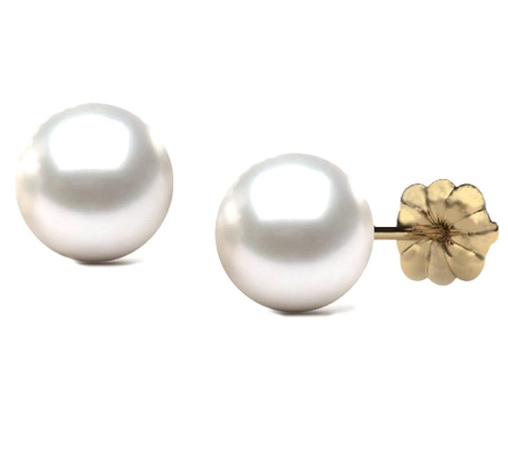 7-7.5mm AAA Completely Round Pearls  14k Gold