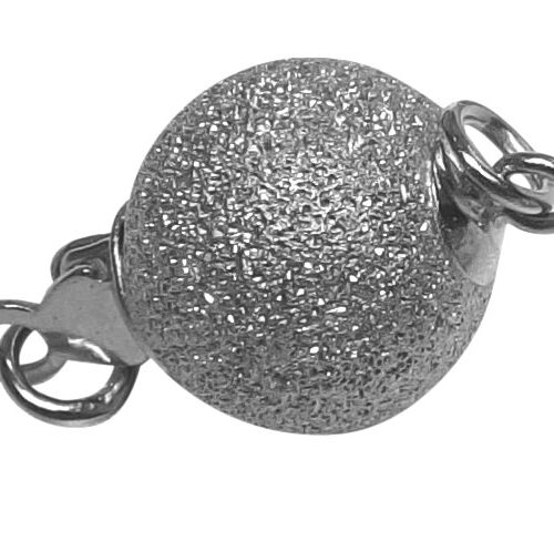 10mm 925 Sterling Silver Meshed Fancy Ball Pearl Clasp