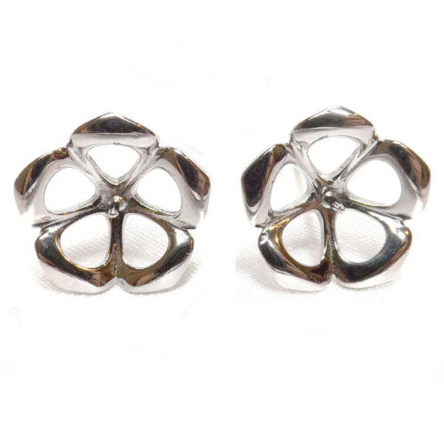 Large Sized All 925 Sterling Silver Earrings Studs Setting