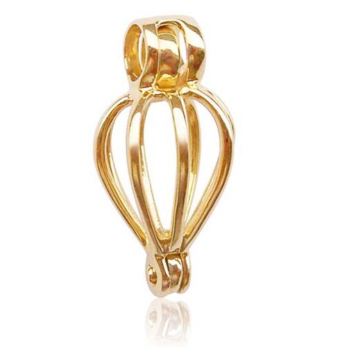 14K Solid Gold Heart Shaped Cage for Your Keepsake Pearl