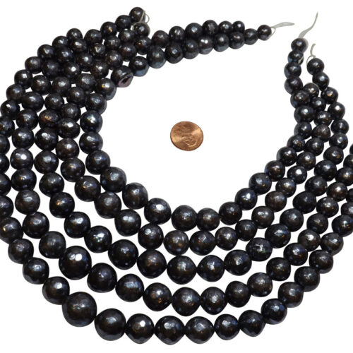 10-14mm handcarved round pearl strands