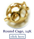 round pearl cages in 14k gold
