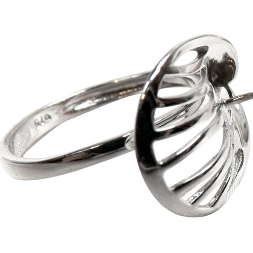 Large Open on Top Adjustable Sized 925 Sterling Silver Ring Setting