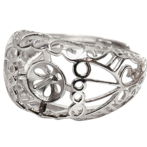 Large 925 Sterling Silver Flexible Sized Ring Setting Amazing Design