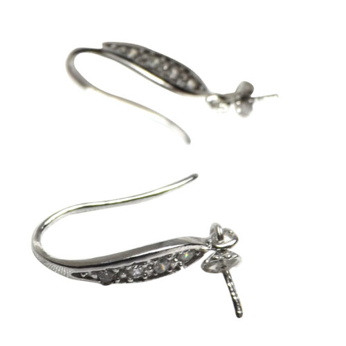 Fancy Hook Silver Pearl Earrings Settings