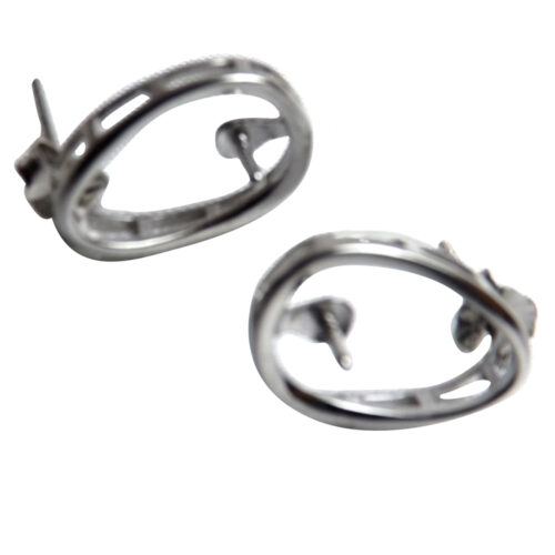 925 Sterling Silver Oval Circled Studs Earrings Settings