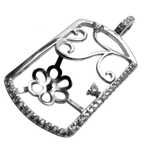 Large 925 Sterling Silver Pearl Pendant Settings