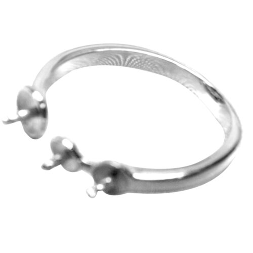 925 silver 3 pearl ring settings